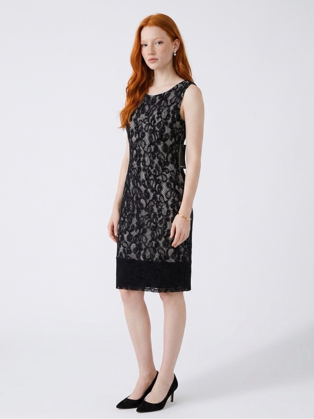 Nine West Elegant Black Lace Dress Size 12